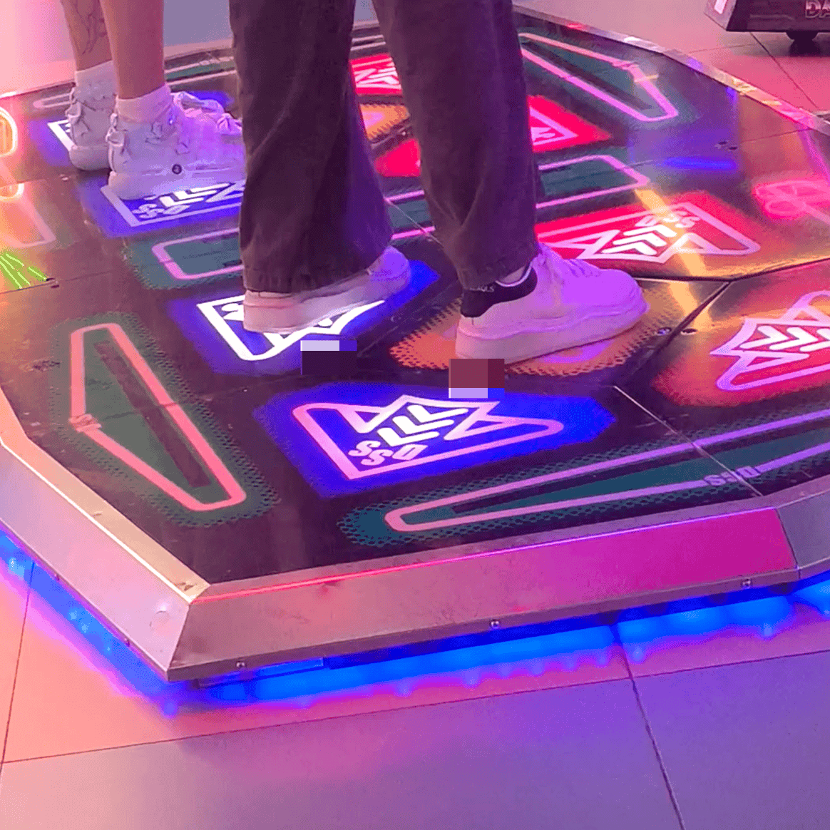 Dance machine two pretty girls in McQueen sneakers and leather shoes candid crush