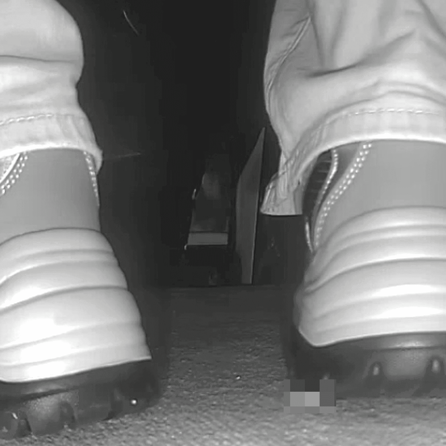Woman in sneakers candid crush at the cinema