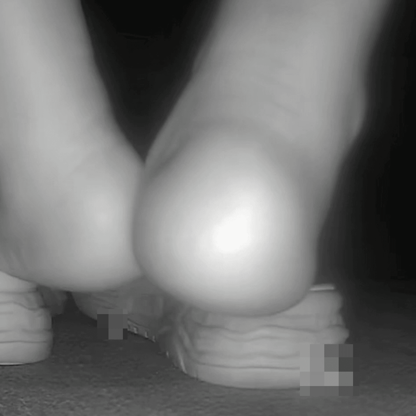 Woman in platform sandals candid crush at the cinema