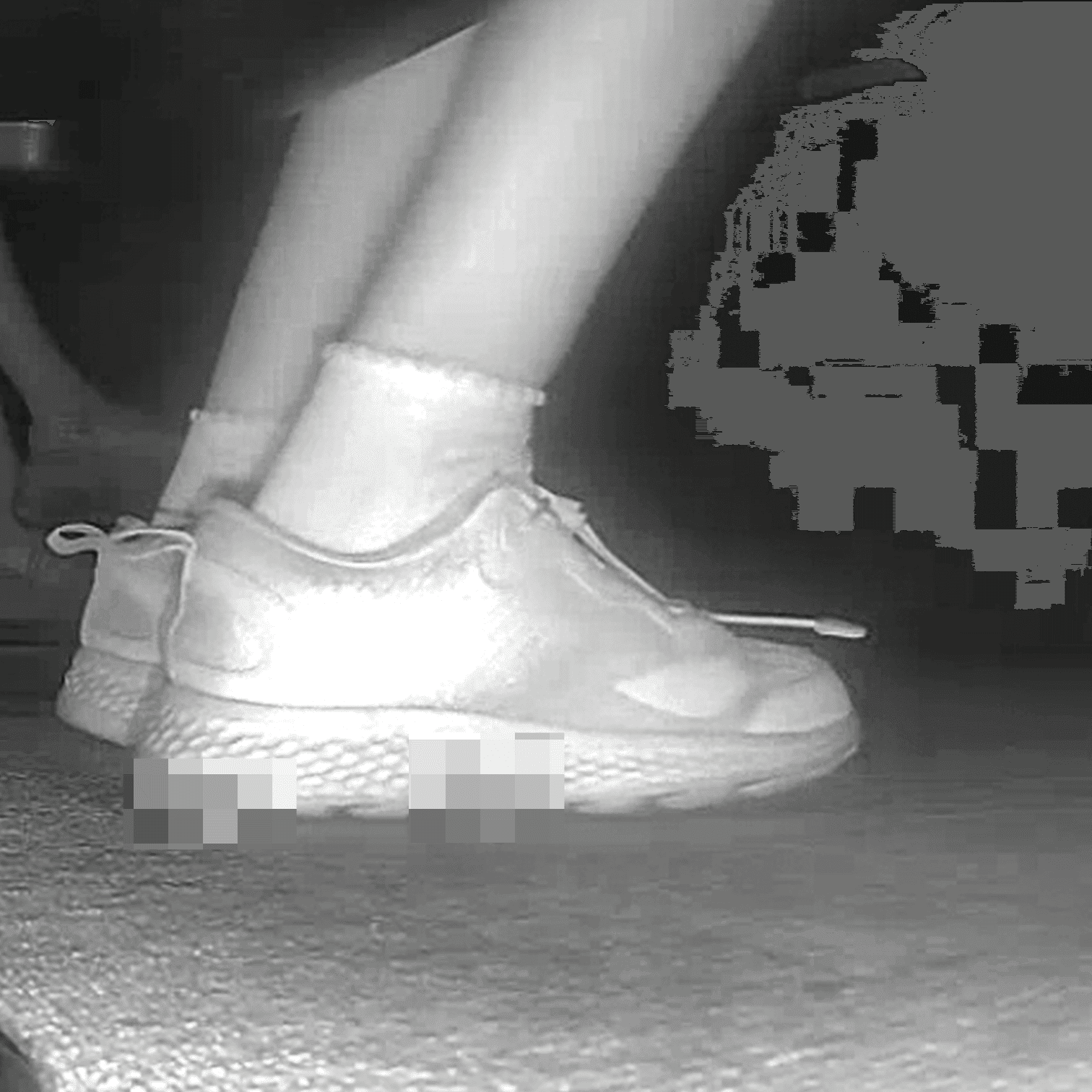 Young lady in sneakers candid crush at the cinema